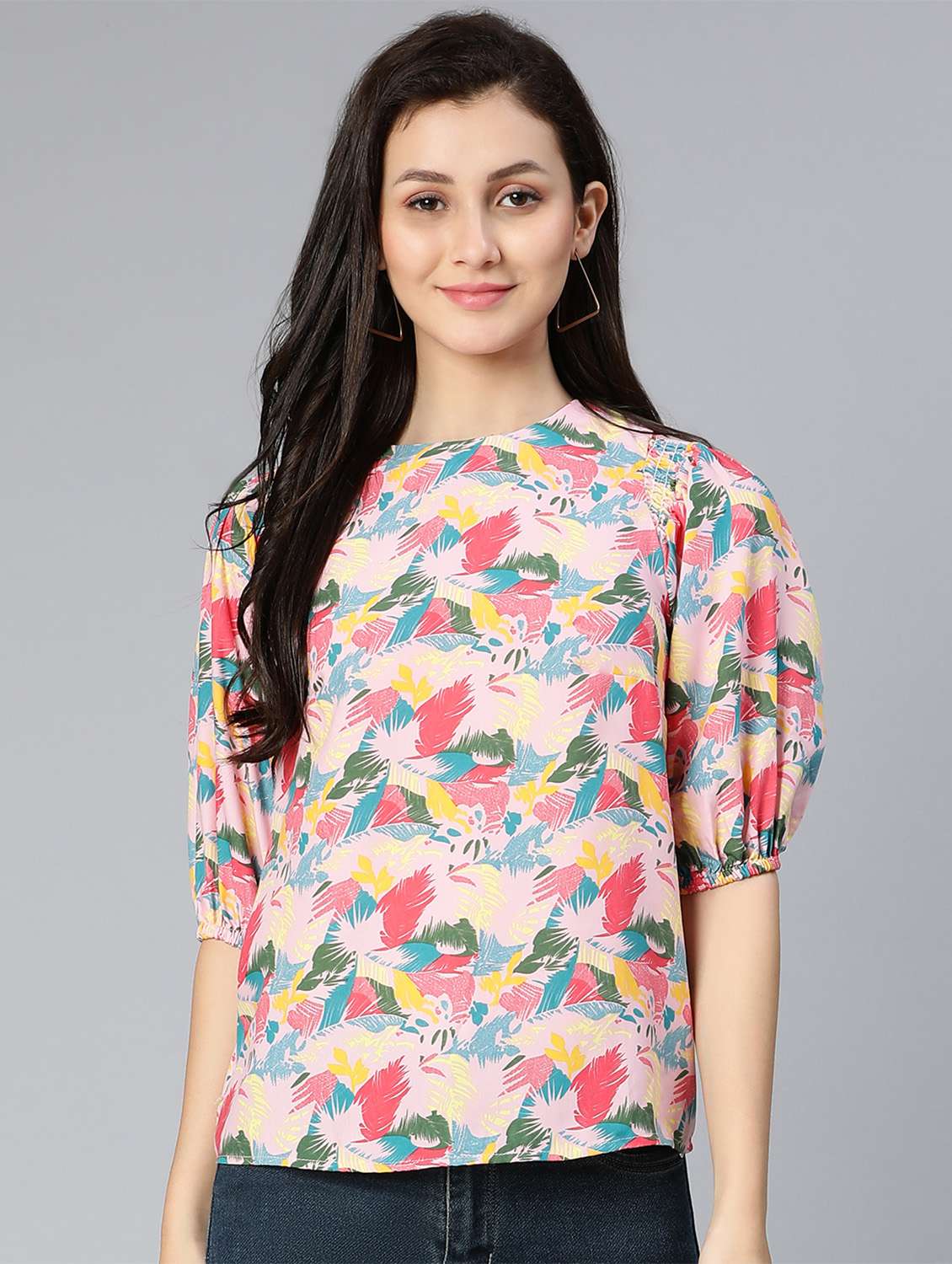 women's straight round neck top - 18524589 - Zoom Image - 0