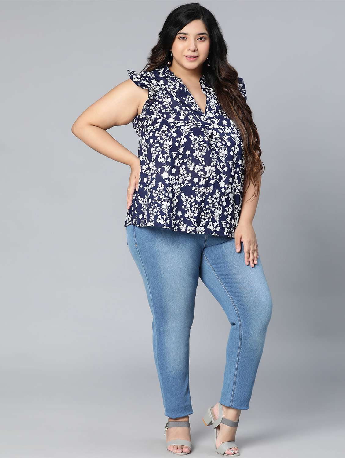 women's straight mandarin neck top - 18524595 -  Standard Image - 3