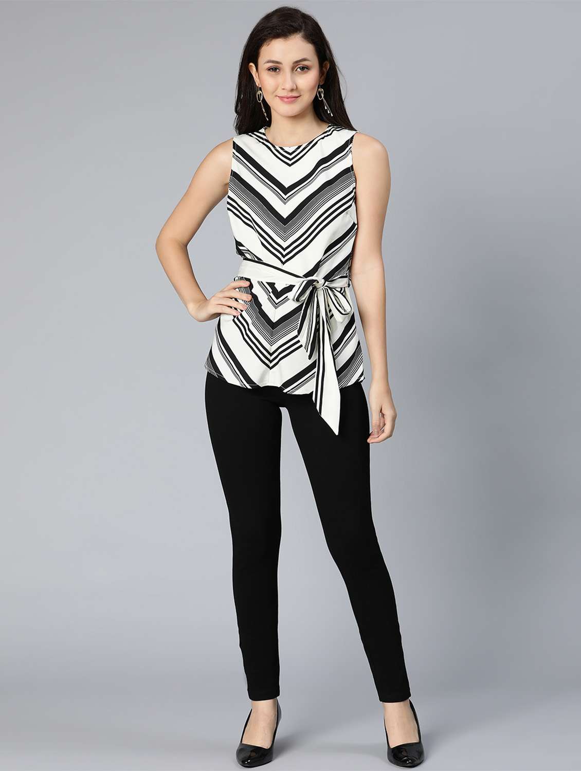 women's a line round neck top - 18524598 - Standard Image - 3