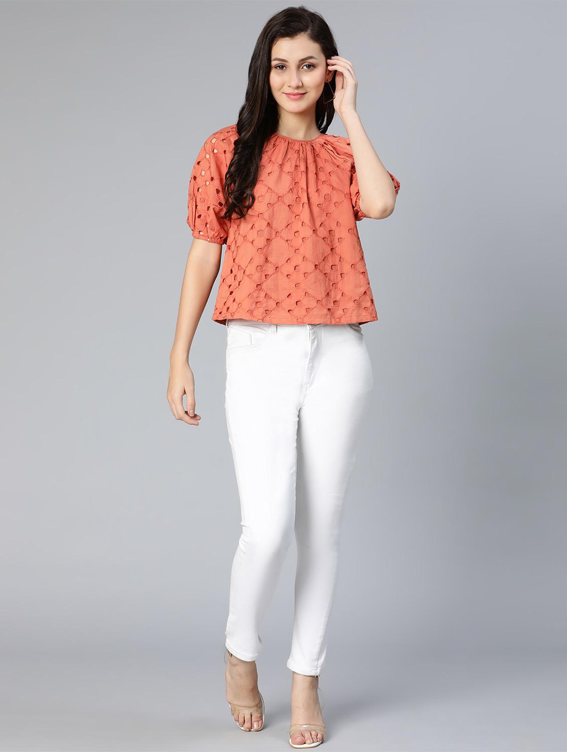 women's crop round neck top - 18524613 - Standard Image - 3