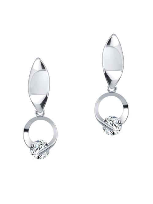 silver rhodium plated drop earring - 18526010 - Standard Image - 0