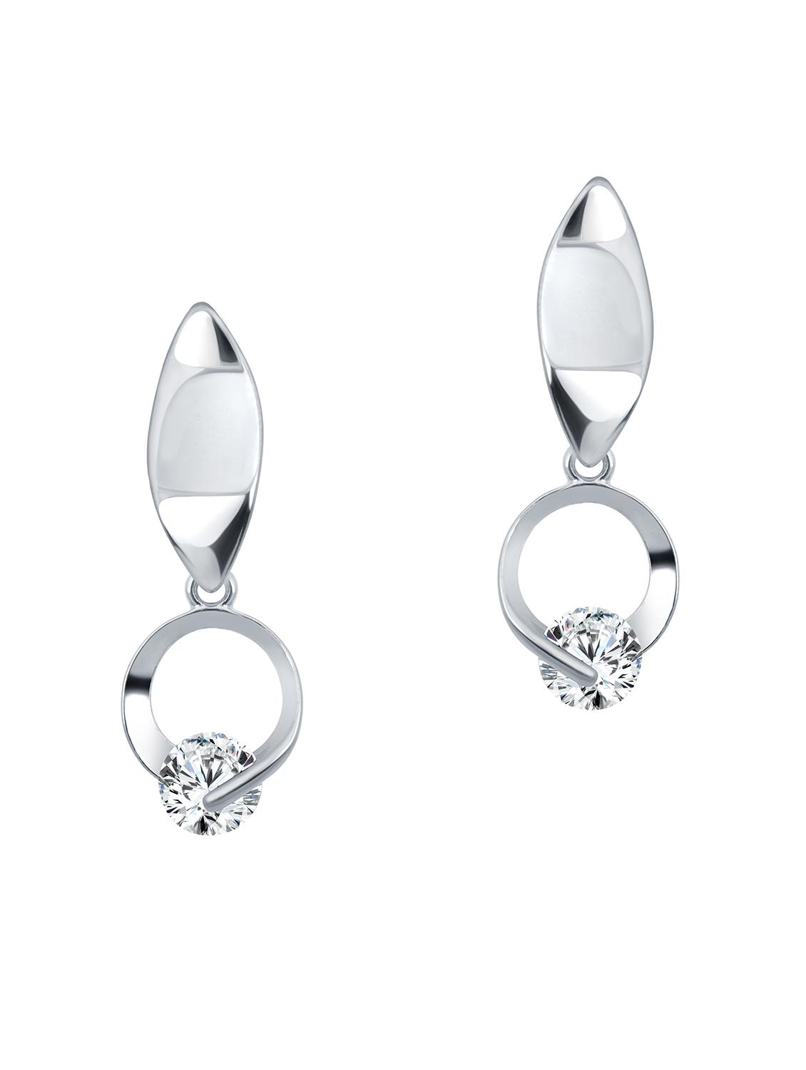silver rhodium plated drop earring - 18526010 - Zoom Image - 0