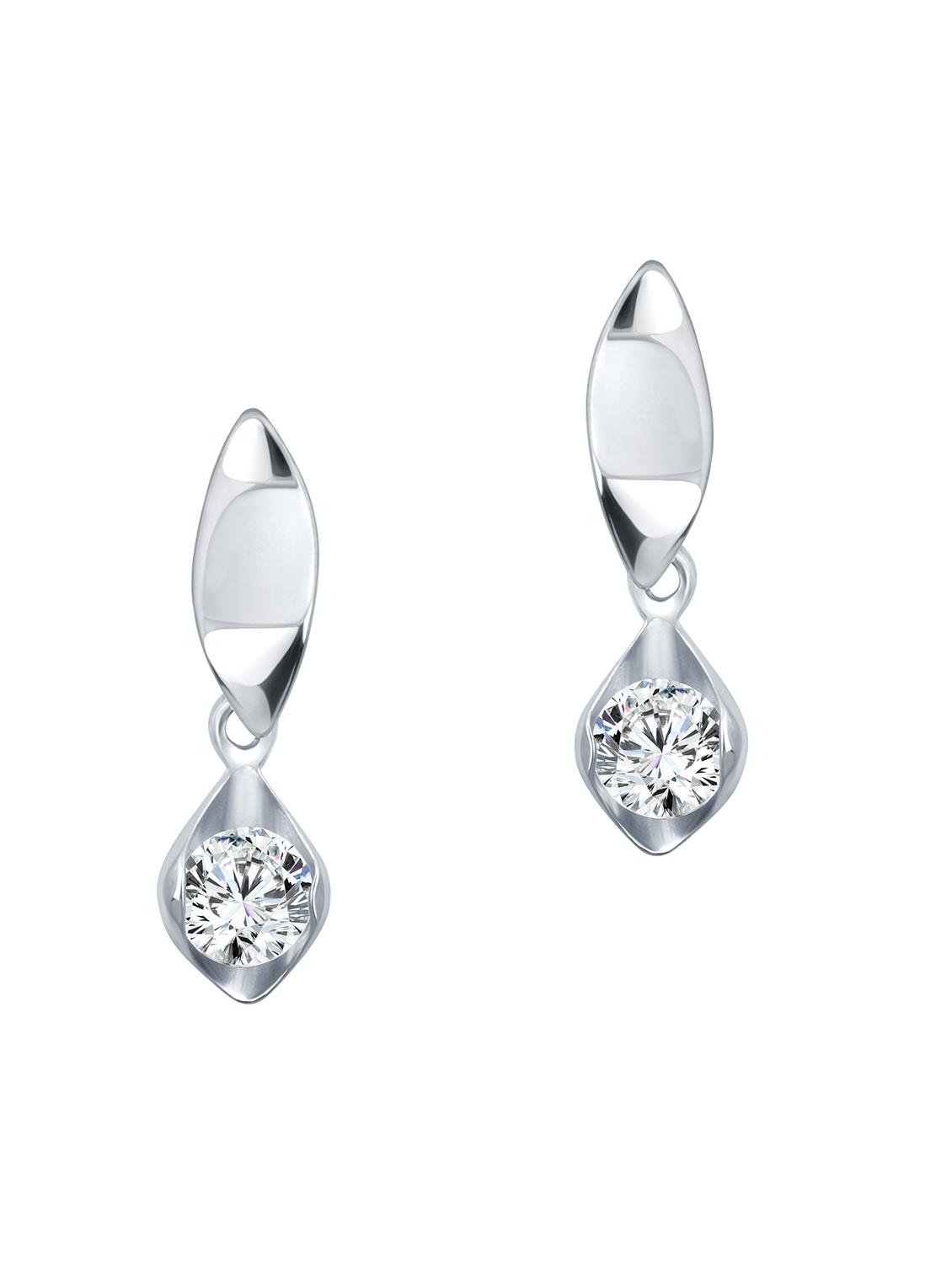 silver rhodium plated drop earring - 18526020 - Zoom Image - 0
