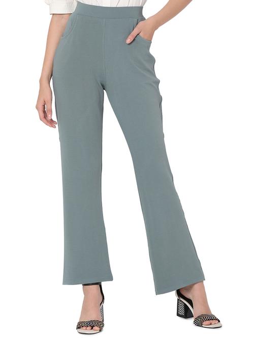 high waist solid bootcut trouser - 18526990 -  Standard Image - 0