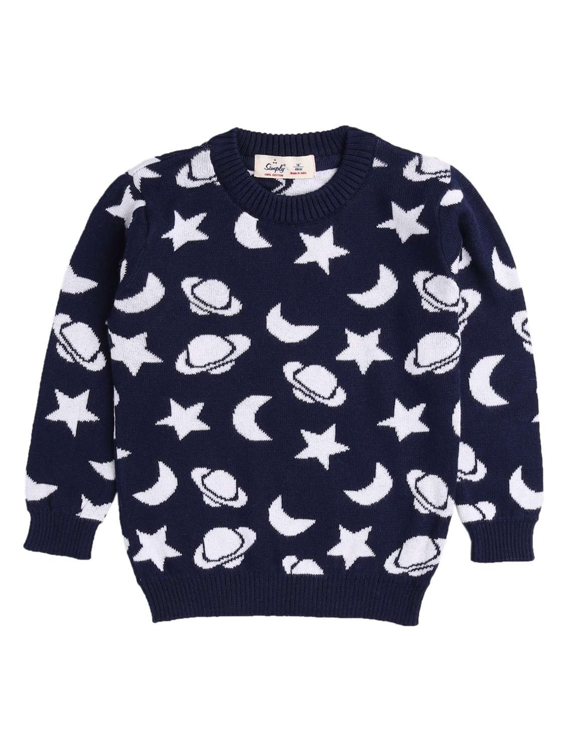 boys crew neck printed sweater