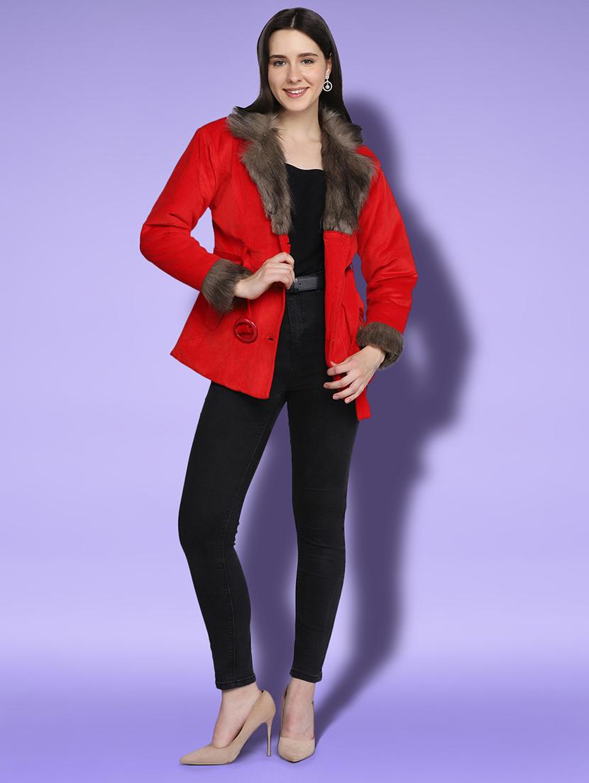 lapel neck solid fur jacket - 18528512 - Standard Image - 3