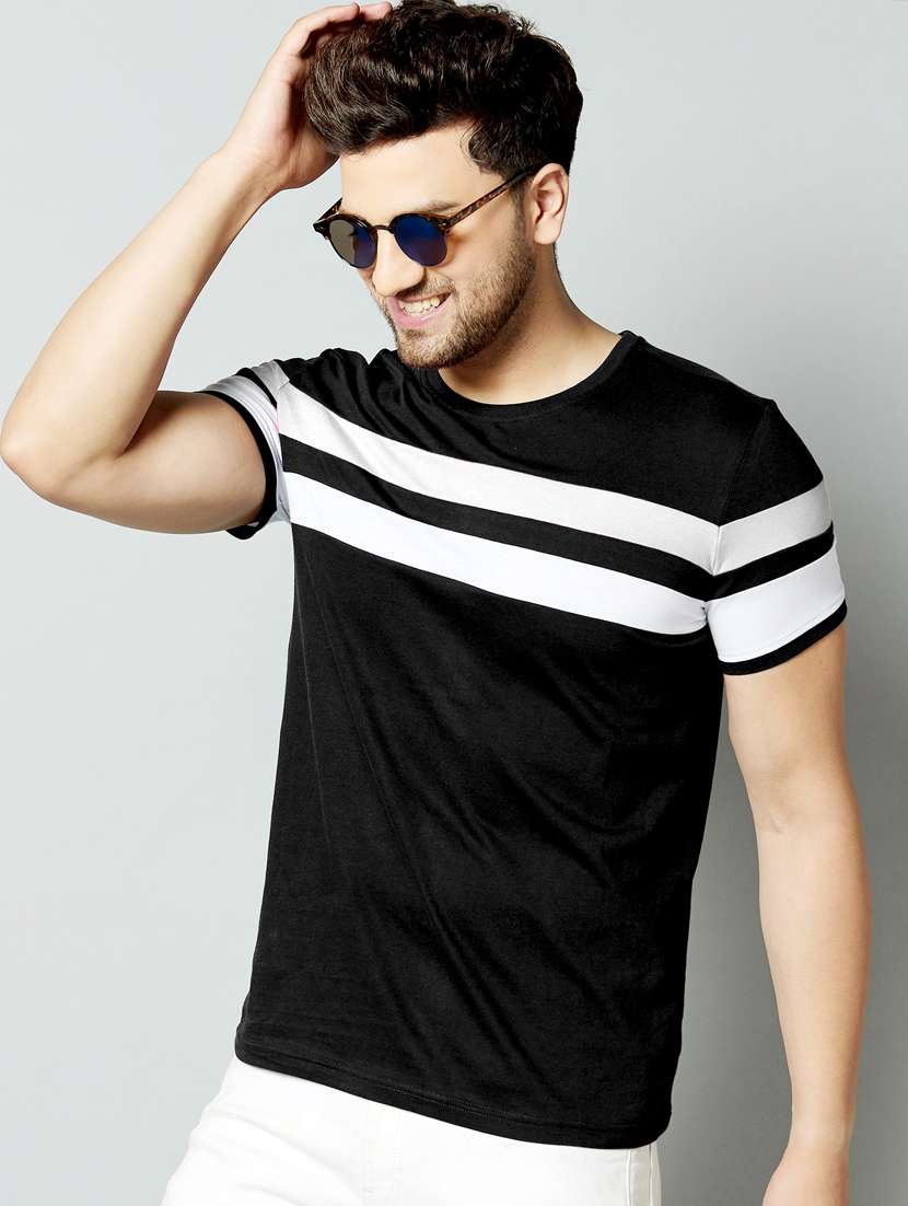crew neck cut & sew t-shirt - 18528743 - Zoom Image - 0