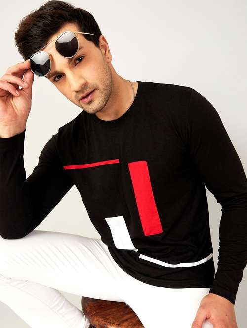 crew neck cut and sew t-shirt - 18528764 - Standard Image - 0