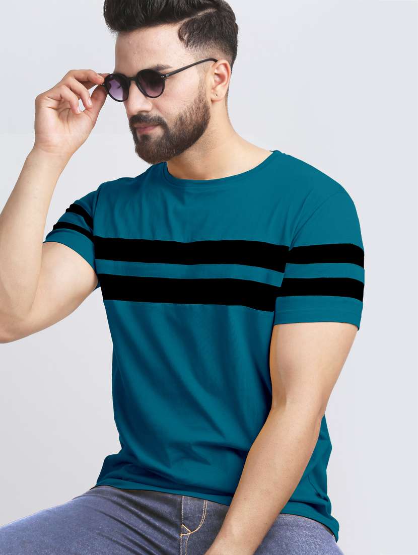 crew neck cut and sew t-shirt