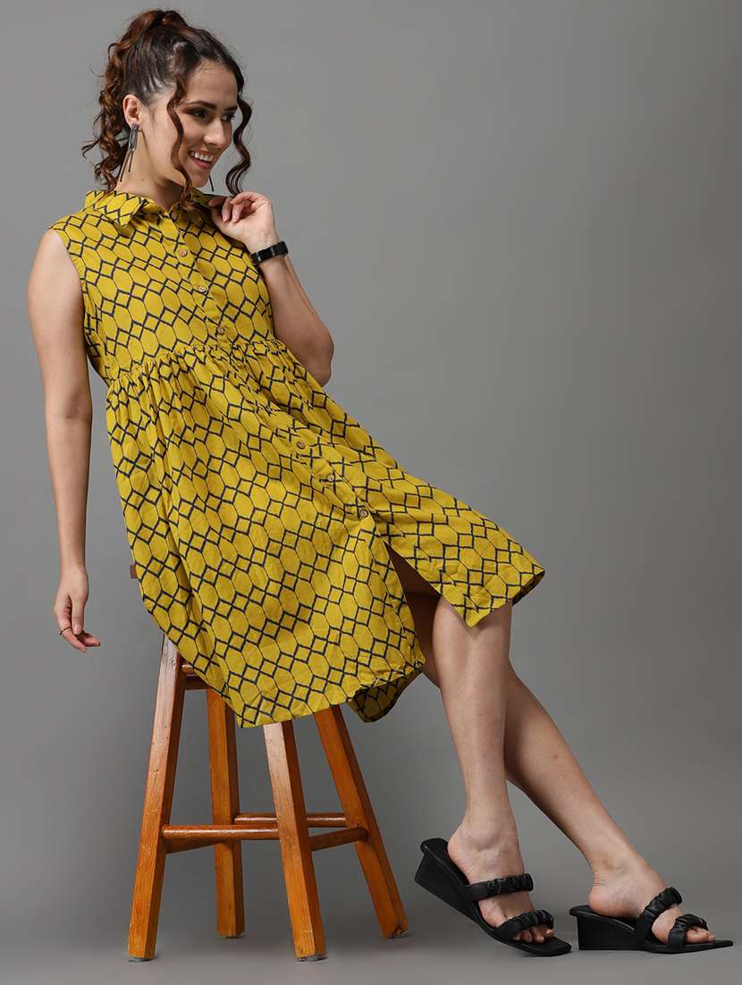 women's shirt geometric dress - 18530386 - Standard Image - 3