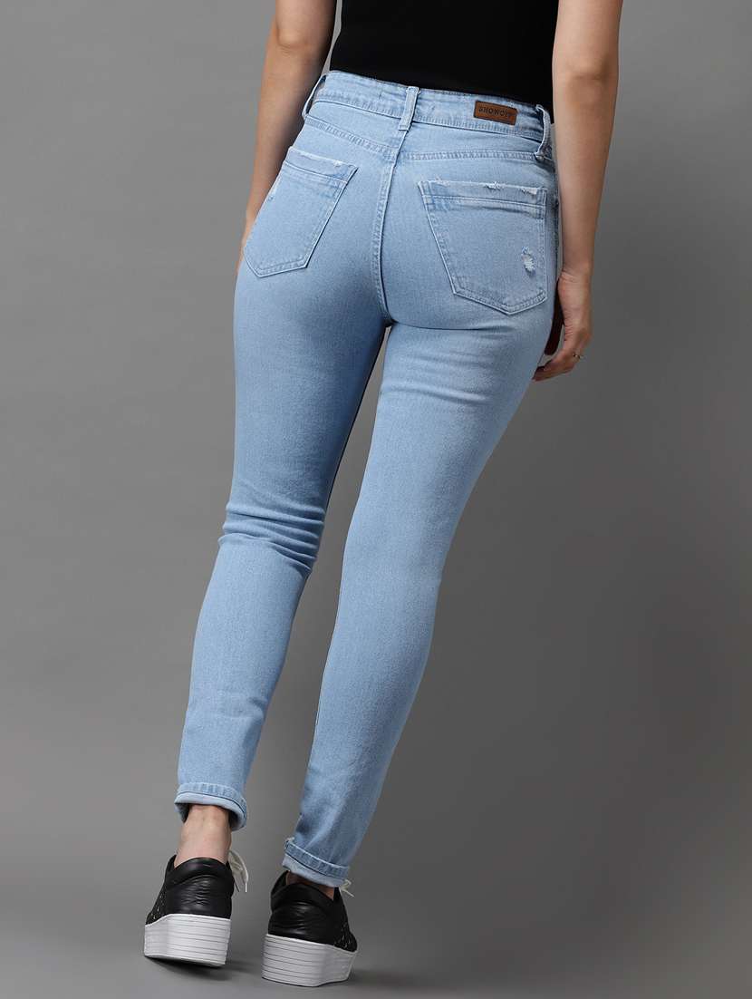 women's distress slim fit jeans - 18531065 - Standard Image - 3