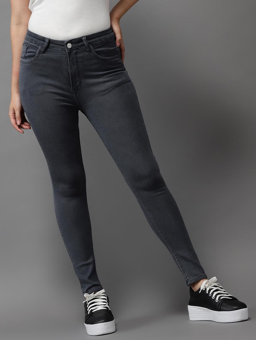 solid high rise denim jeans  - 18531069 -  Zoom Image - 0