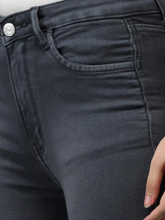 solid high rise denim jeans - 18531069 - Standard Image - 5