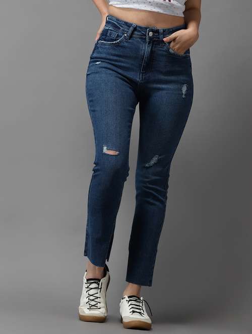 women's distress slim fit jeans - 18531072 -  Standard Image - 0