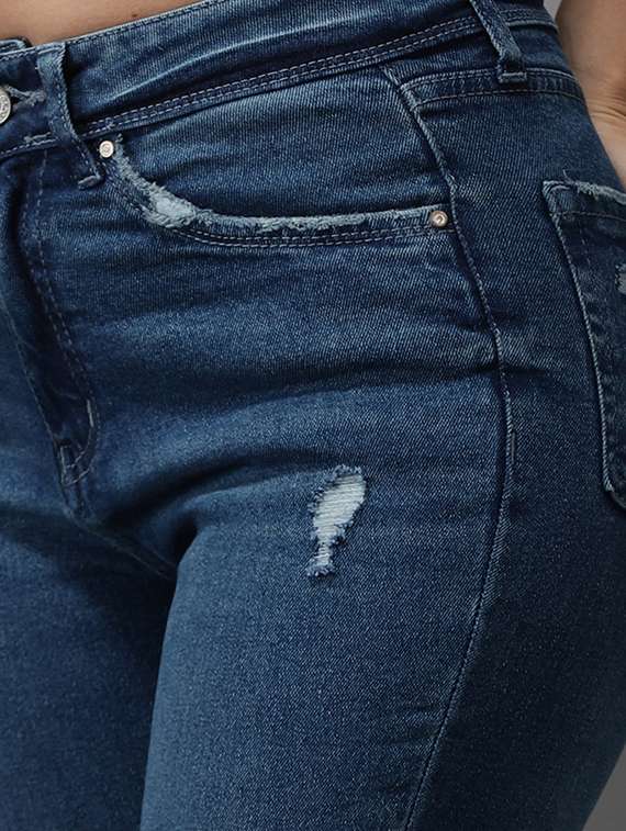 women's distress slim fit jeans - 18531072 -  Standard Image - 5