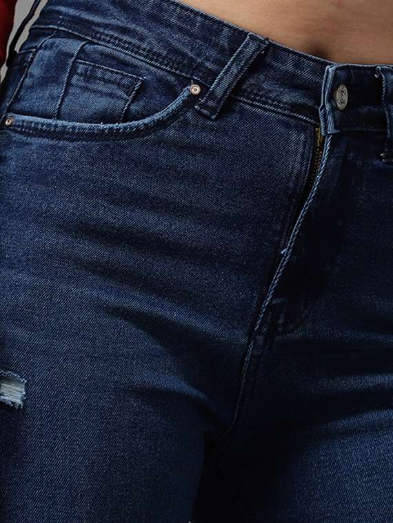 women's distress slim fit jeans - 18531073 - Standard Image - 5