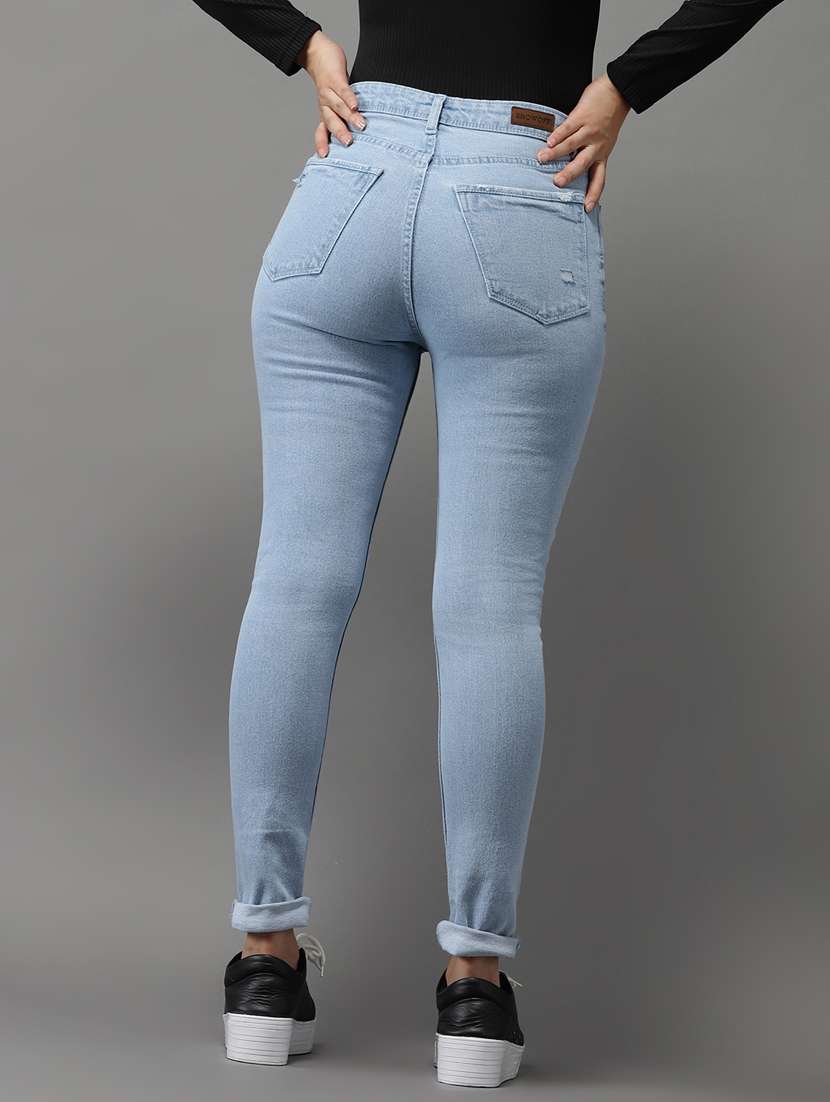 women's slash knee slim fit jeans - 18531075 - Standard Image - 3