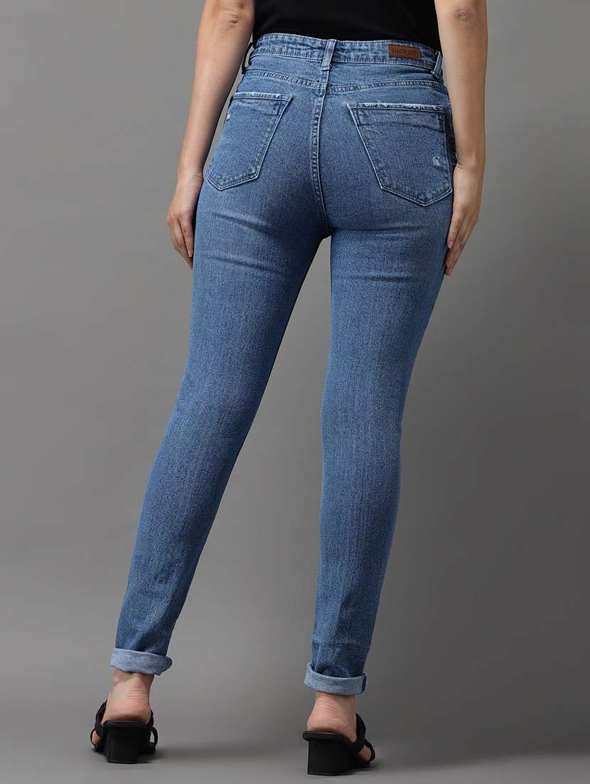 women's slash knee slim fit jeans - 18531076 -  Standard Image - 3