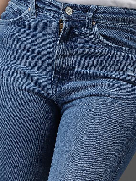 women's slash knee slim fit jeans - 18531076 -  Standard Image - 5