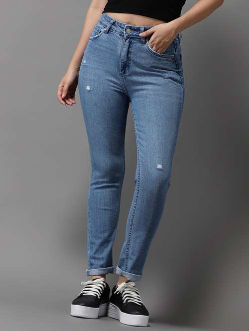 women's distress slim fit jeans - 18531077 -  Standard Image - 0