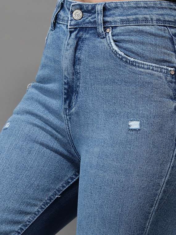 women's distress slim fit jeans - 18531077 -  Standard Image - 5