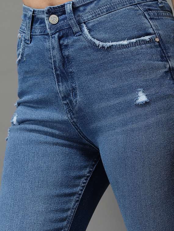 women's distress slim fit jeans - 18531082 -  Standard Image - 5