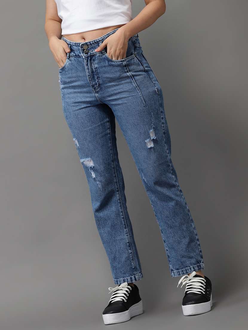 women's distress mom fit jeans - 18531100 -  Zoom Image - 0