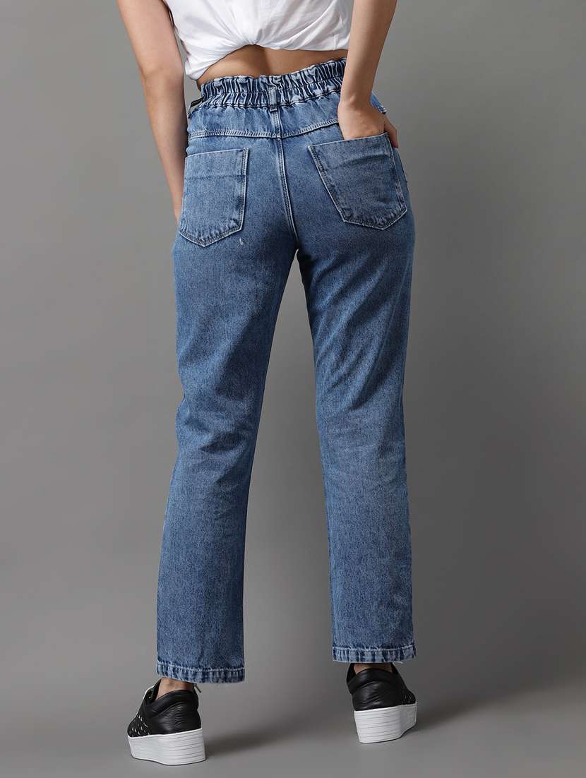 women's distress mom fit jeans - 18531100 -  Standard Image - 3