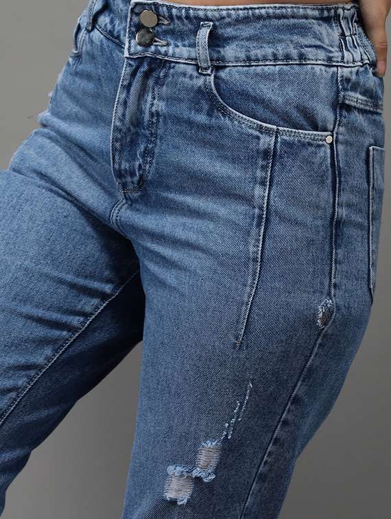 women's distress mom fit jeans - 18531100 -  Standard Image - 5