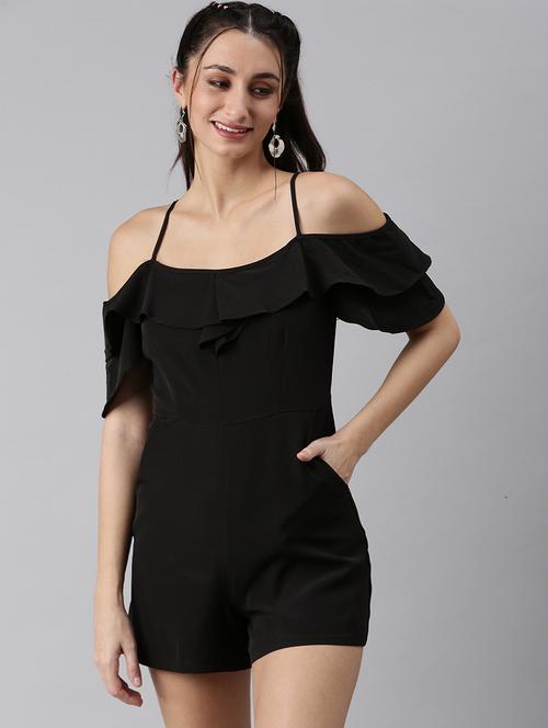 cold shoulder solid romper - 18531242 -  Standard Image - 0