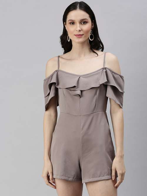 cold shoulder solid romper - 18531243 -  Standard Image - 0