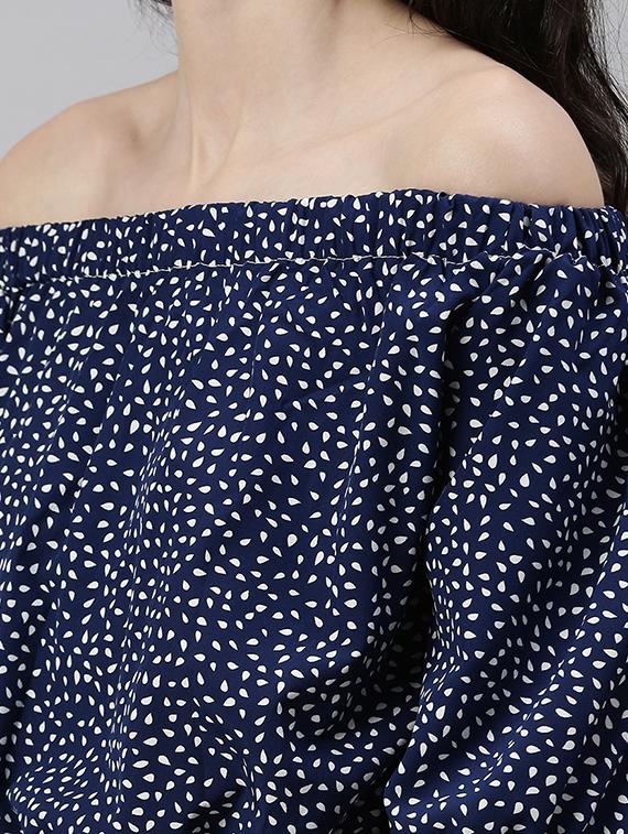 off shoulder printed jumpsuit - 18531249 - Standard Image - 3