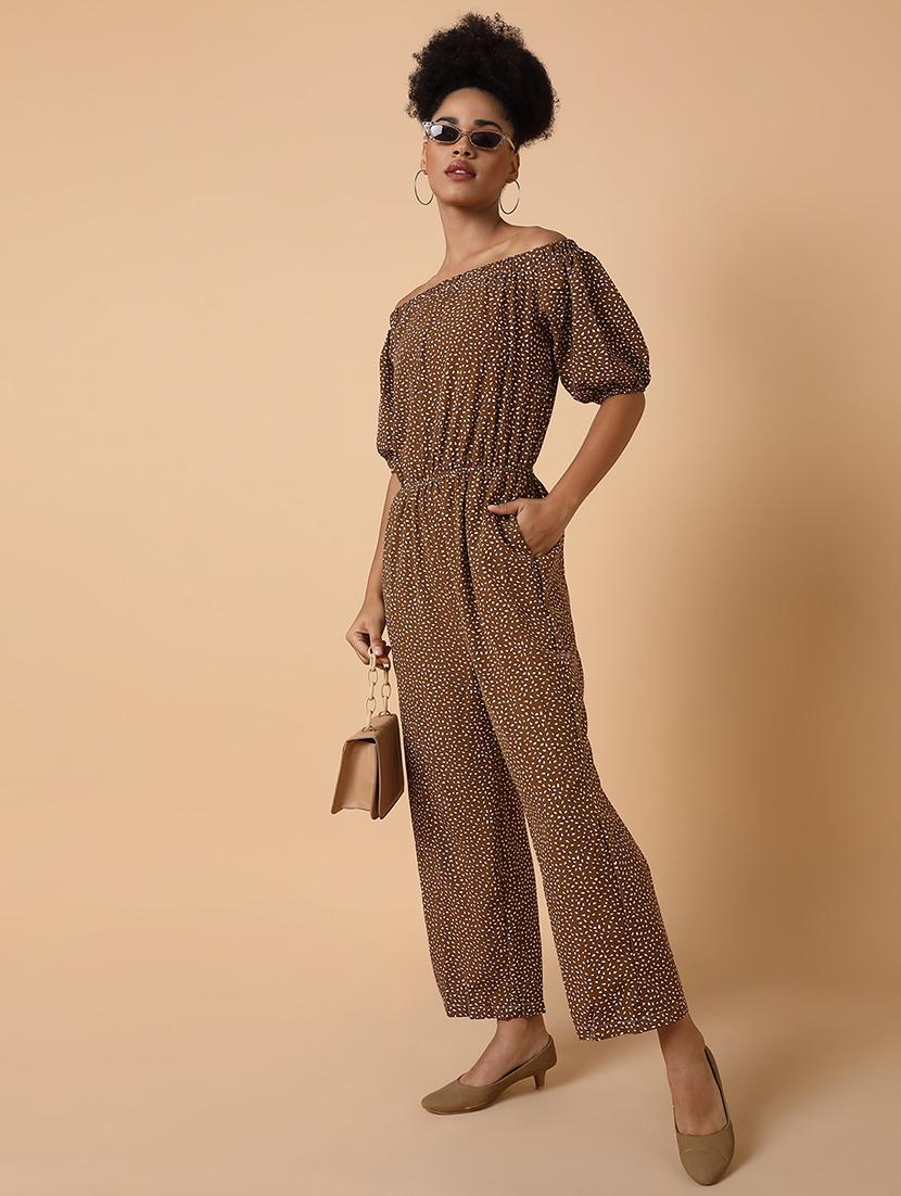 off shoulder printed jumpsuit - 18531250 - Standard Image - 3