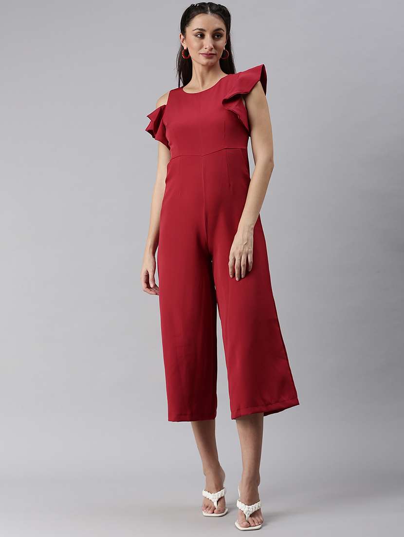 ruffle detail solid jumpsuit - 18531251 -  Zoom Image - 0