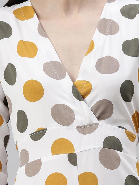 tie back polka dot full leg jumpsuit - 18531266 - Standard Image - 3