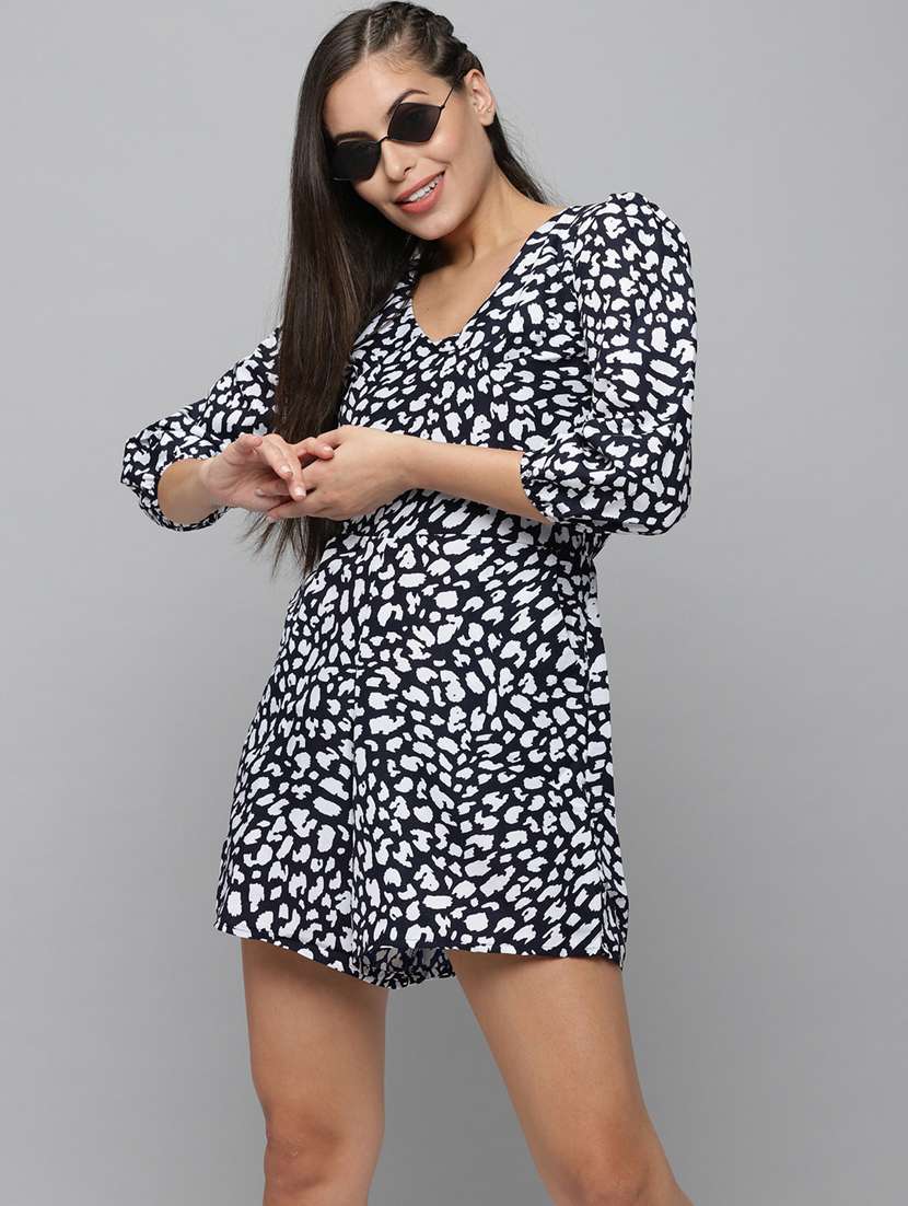 v-neck animal print romper  - 18531273 -  Standard Image - 3