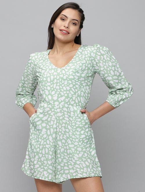 v-neck animal print romper - 18531274 - Standard Image - 0