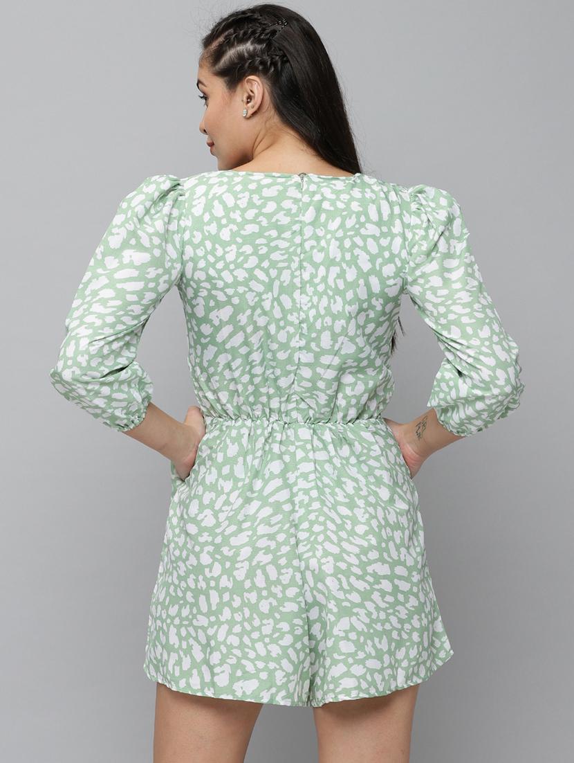v-neck animal print romper - 18531274 - Standard Image - 3