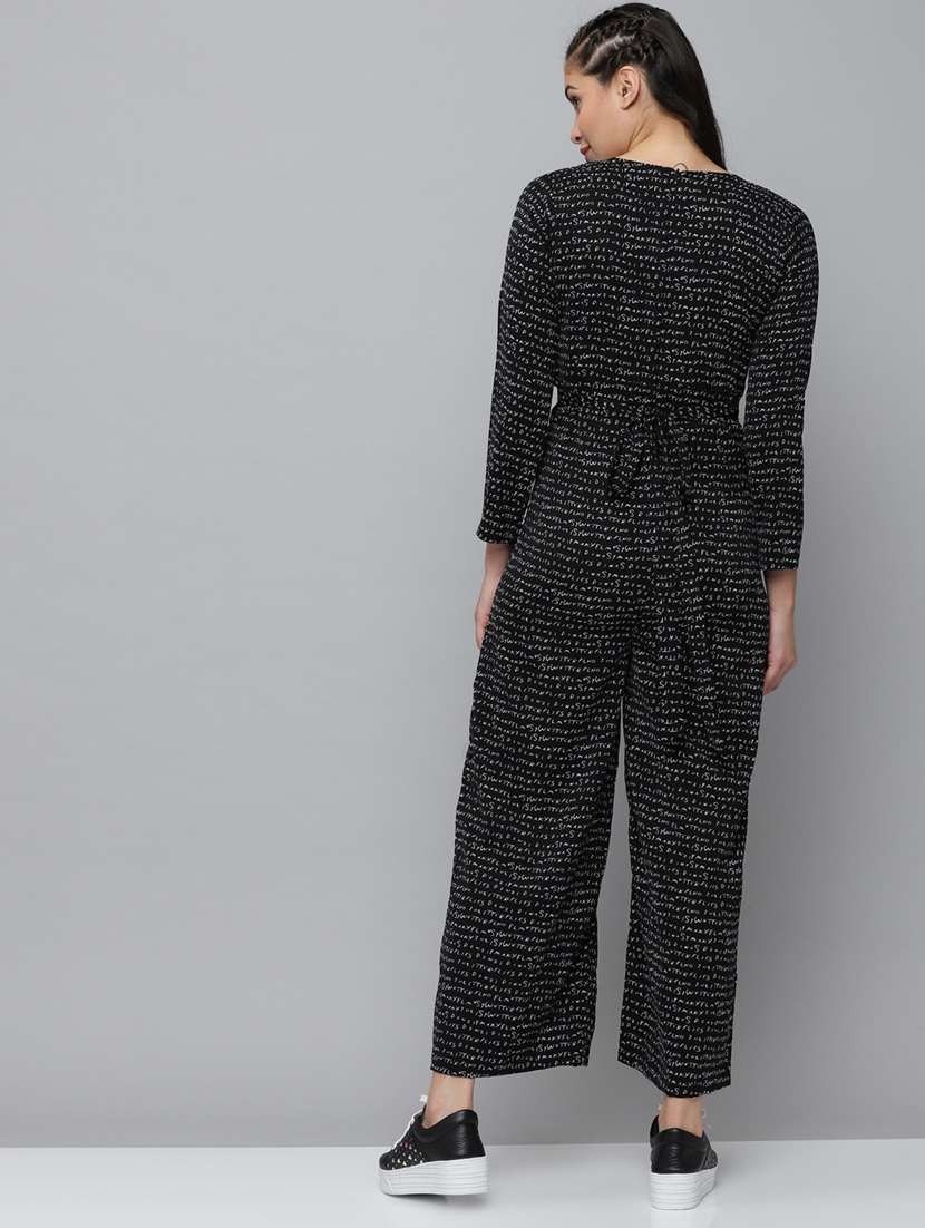 v-neck printed full leg jumpsuit - 18531280 -  Standard Image - 3