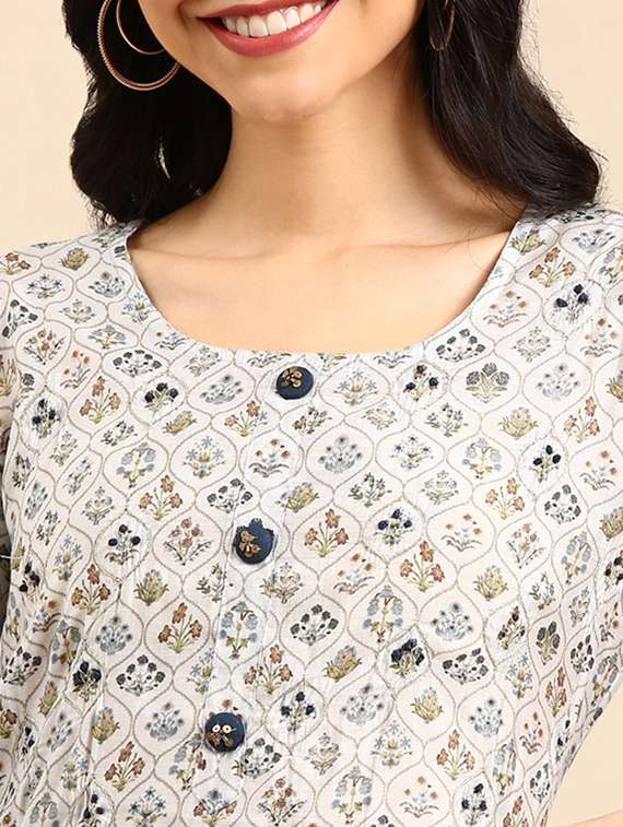 women three quarter sleeve kurta pant with dupatta set - 18532047 -  Standard Image - 3