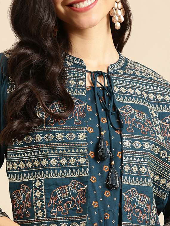 women's flared kurta - 18532074 -  Standard Image - 3
