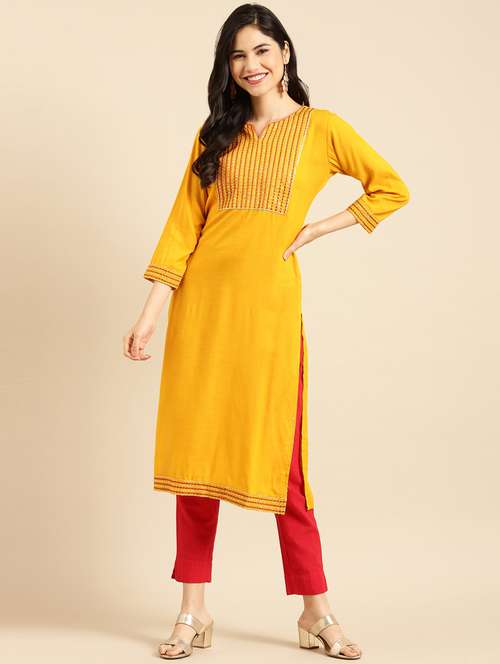 women's straight kurta - 18532099 - Standard Image - 0