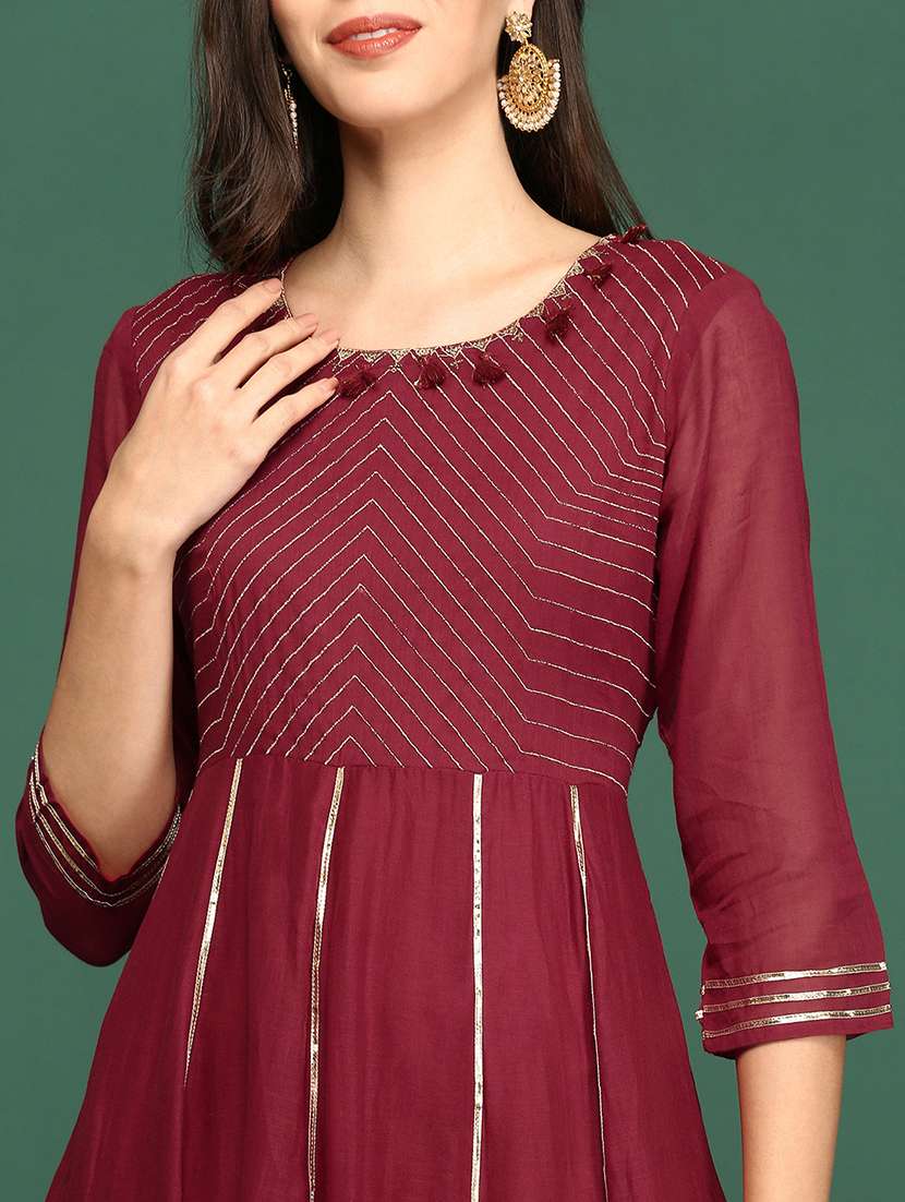 gota work anarkali ethnic dress  - 18532107 -  Standard Image - 5