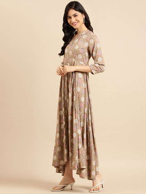 floral asymmetric ethnic dress - 18532142 -  Standard Image - 0
