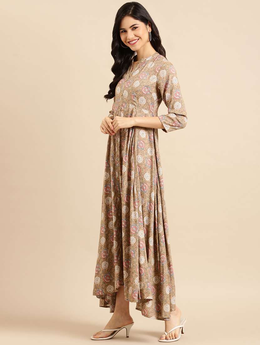 floral asymmetric ethnic dress - 18532142 -  Zoom Image - 0