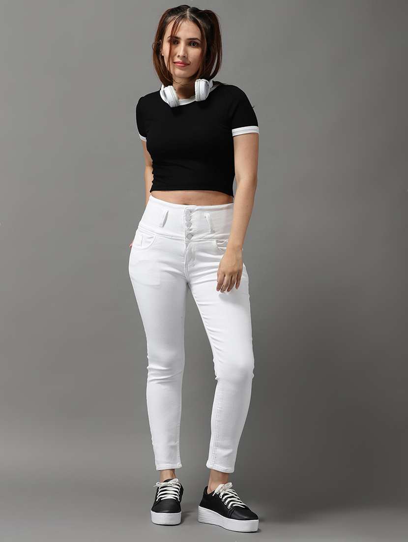 women's crop round neck top - 18532226 -  Standard Image - 3