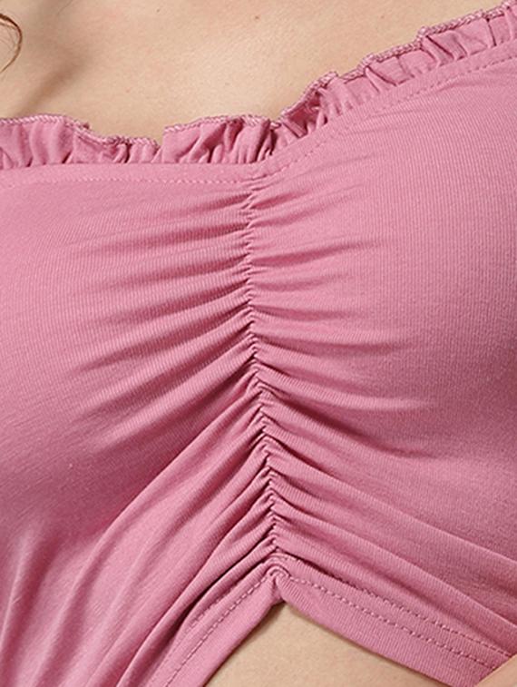 women's crop sweetheart neck top - 18532229 - Standard Image - 3