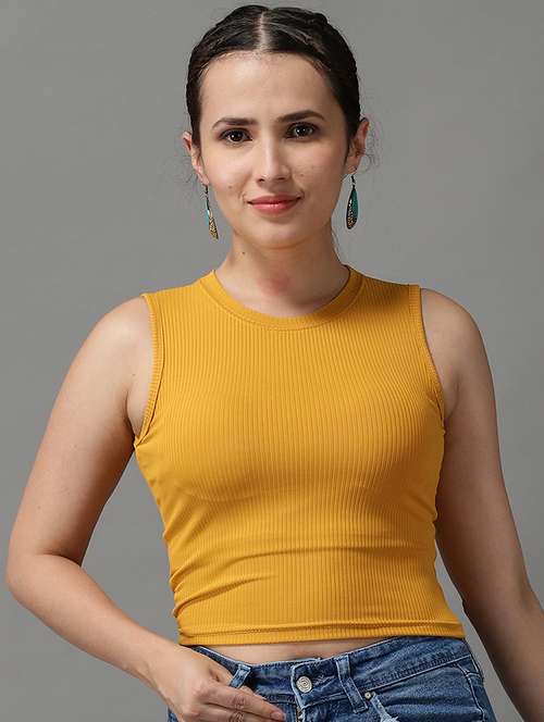 women's crop round neck top - 18532231 -  Standard Image - 0