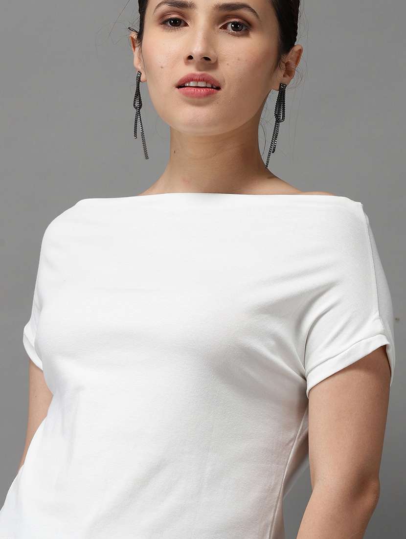 boat neck solid top  - 18532247 -  Standard Image - 3