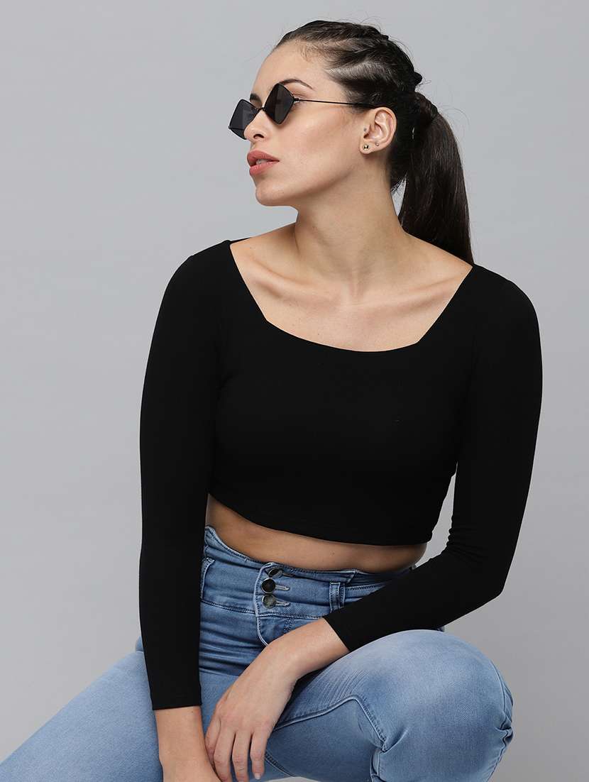 women's crop square neck top - 18532271 -  Standard Image - 3